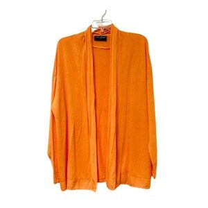 Lane Bryant Lightweight Orange Cardigan Sweater Linen Viscose Size 18/20
